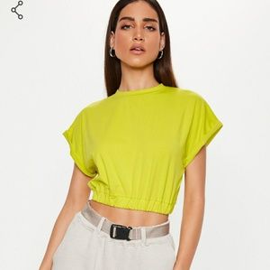 Missguided Lime Crop top
